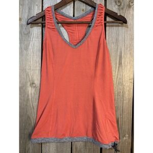 Lululemon Women's Coral Racerback Run Tank Ruched Back Pocket XS
